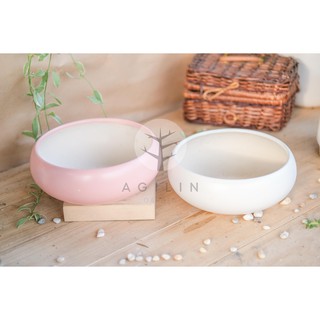 Chậu tráng men tròn miệng vành lớn - Chất liệu men mờ - Kiểu dáng hiện đại - Trồng cây cảnh