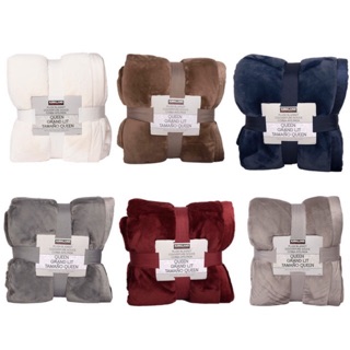 Chăn lông cừu KirkLand Plush Blanket Queen 248 x 233cm của Mỹ