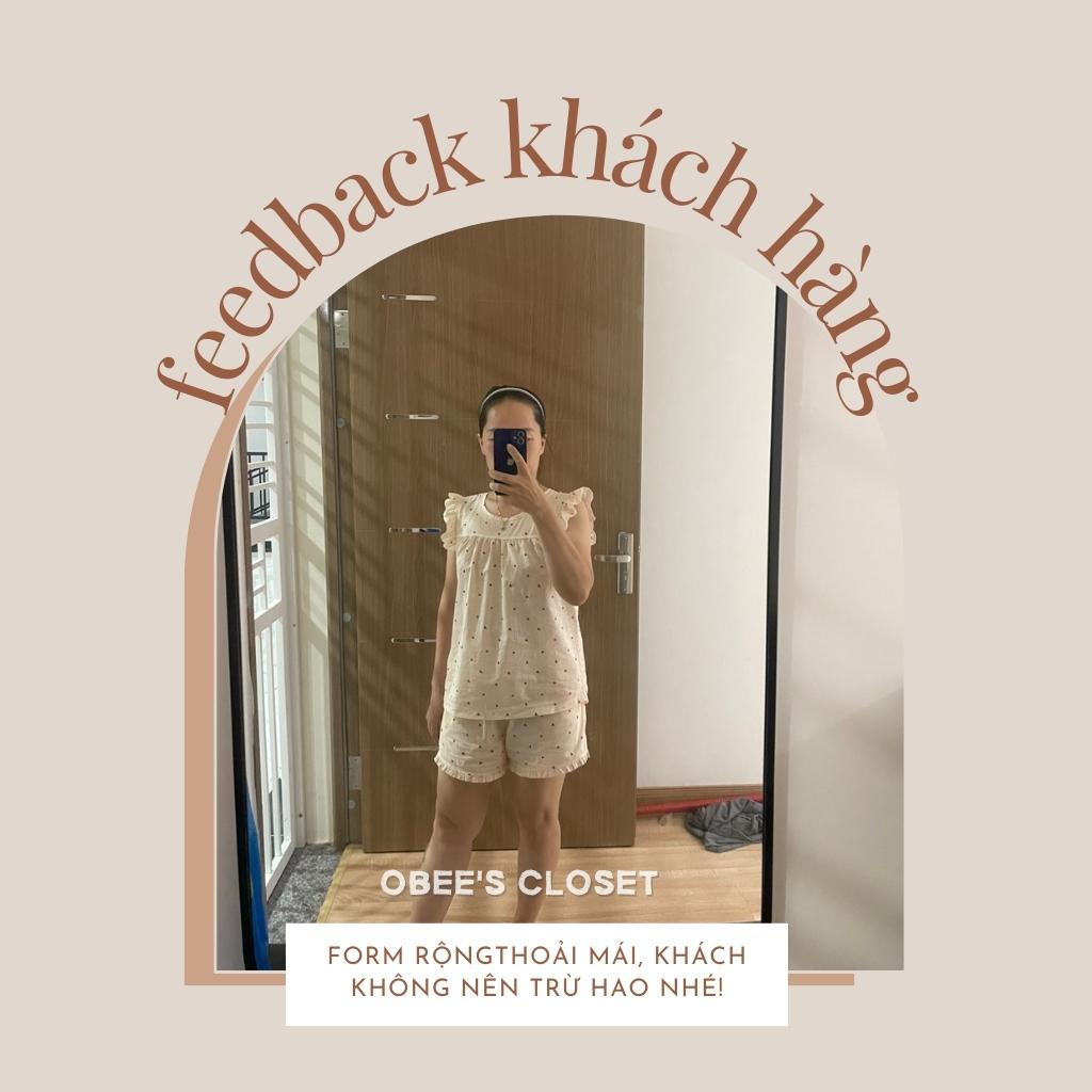 Set đồ bộ nữ Đồ bộ mặc nhà vải kate cotton mềm mại, thấm hút mồ hôi tốt size 45 - 66kg Obee's Closet