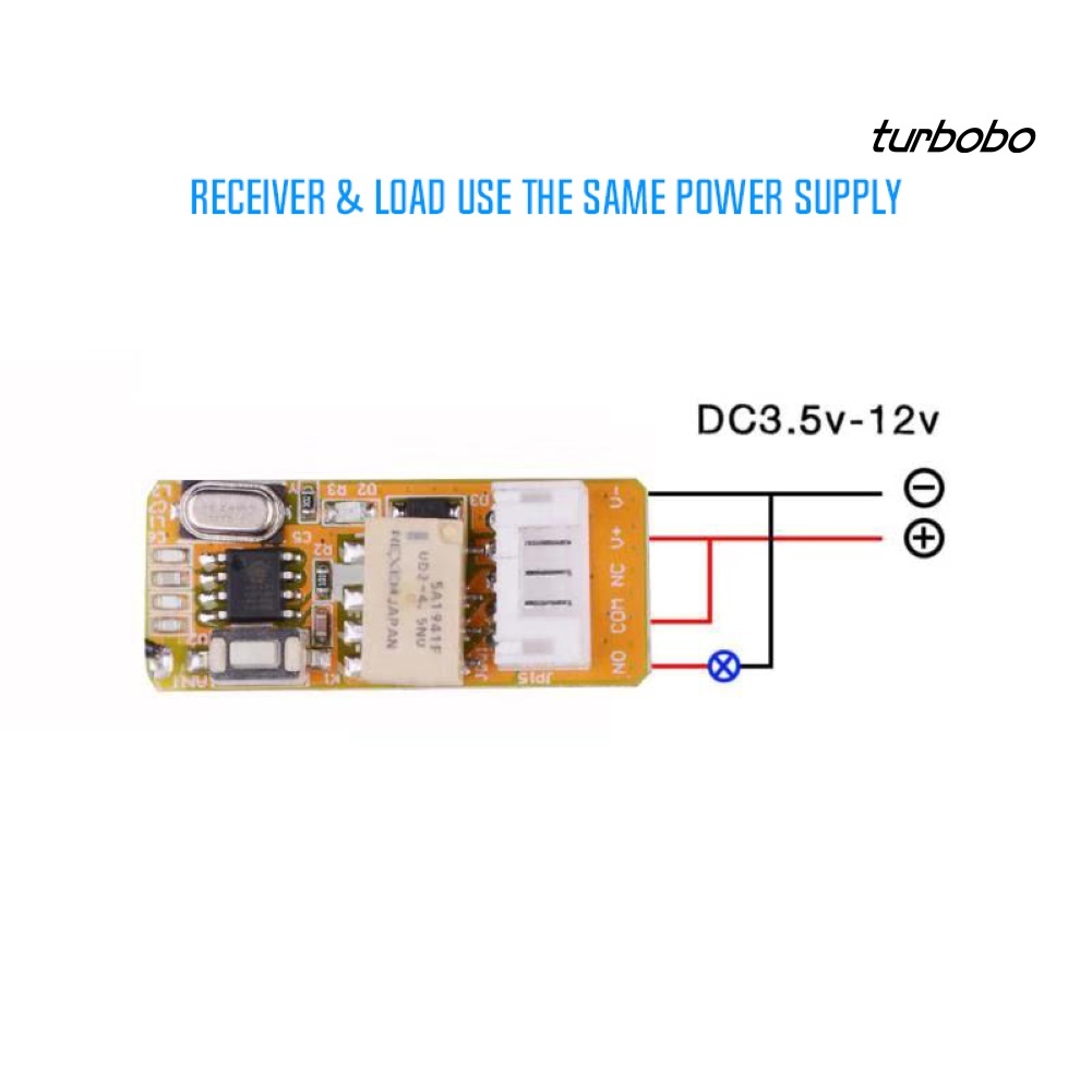 Bộ Nhận Tín Hiệu Điều Khiển Từ Xa Turbobo DC 5V 9V 12V 1 Kênh Cho Đèn LED