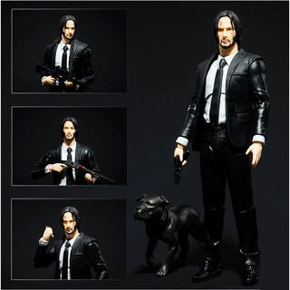 [Ảnh thật] Mô hình đồ chơi John Wick Mafex chapter 2 vest đen + chó