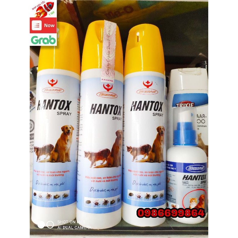 Xịt diệt bọ chét, ve, rận, ghẻ Hantox spray an toàn, hiệu quả cao