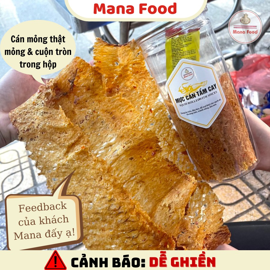 [Mã SKAMFM0609 giảm 10% đơn 99K] Mực Cán Tẩm Cay Mana Food 300G