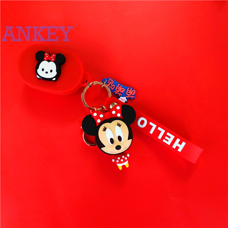 Redmi airdots 3  Earphone Silicone Case for Mi AirDots 3 / 2 / S  Earbuds Waterproof Shockproof Case Mickey Mouse Minnie Soft Protective Case Headphone Cover Headset Skin with Hook