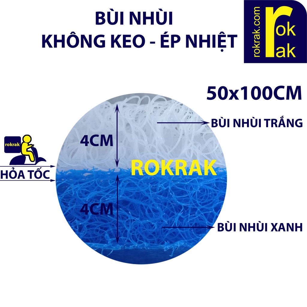 Jmat có Keo / Không Keo khổ lớn 50x100cm Bùi nhùi Nhật ROKRAK cho lọc hồ cá Koi