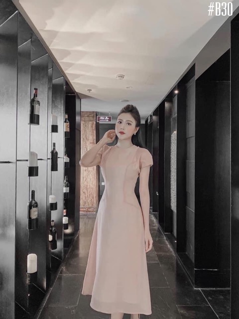 Đầm midi vai đính hạt xinh xắn | BigBuy360 - bigbuy360.vn