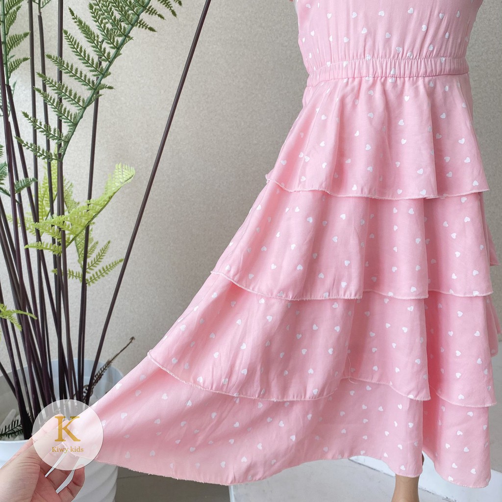 Váy bé gái maxi 4 tầng KIWY KIDS chất đũi lạnh cực mát Kidsh2127 cho bé từ 1 đến 11 tuổi