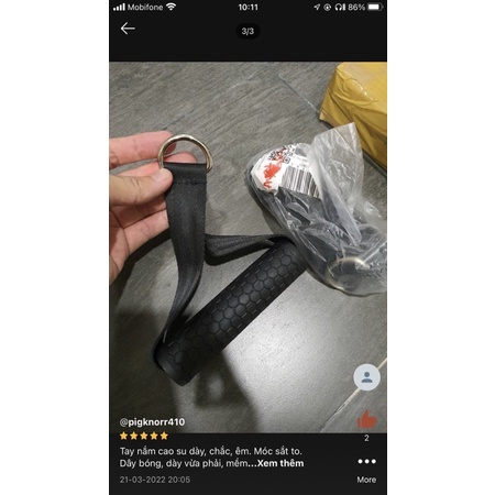 1 dây tay nắm tập gym, tay cầm kéo xô ngực, tay nắm chữ D, tay nắm kéo vai đôi hẹp, tay cầm móc tập gym tại nhà.