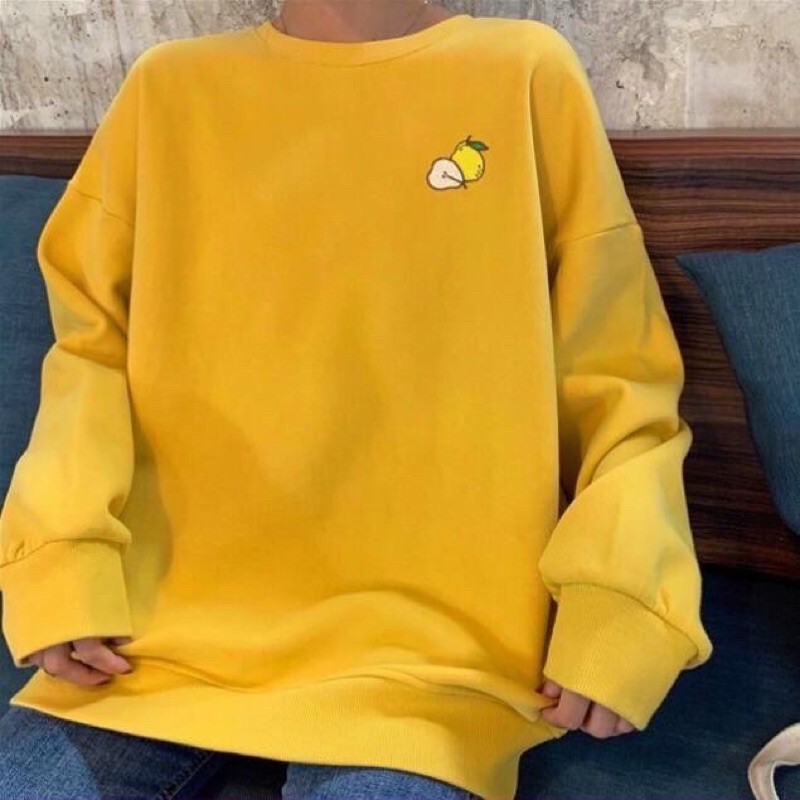 Áo dài tay form rộng Unisex In hình tái cây