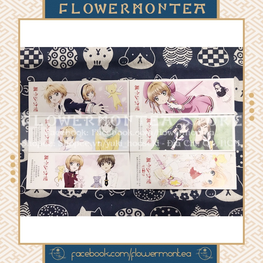 Set 6 Thẻ Đánh Dấu Sách | Bookmark Giấy - Cardcaptor Sakura | Thủ Lĩnh Thẻ Bài