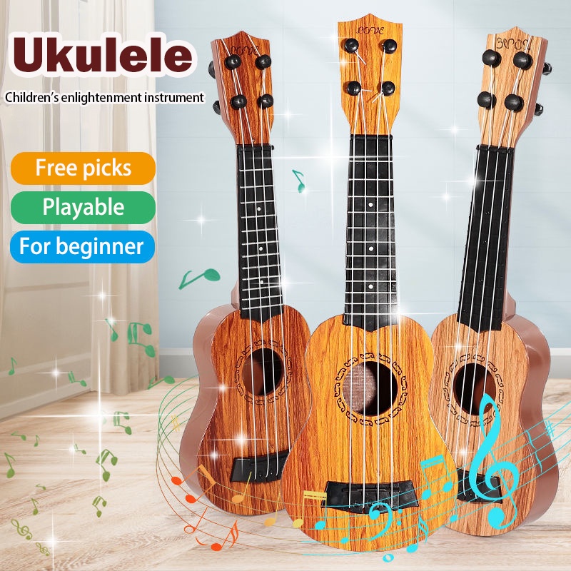 Đàn Ukulele 35 / 38 / 44cm 4 Dây Mini Bằng Nhựa ABS Giả Gỗ Cho Bé Màu Sắc