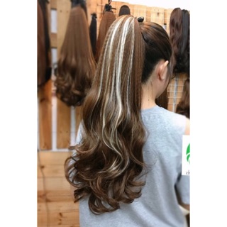 Tóc Cột Line Bạch Kim siêu Đẹp tơ cao cấp dày 160 gam