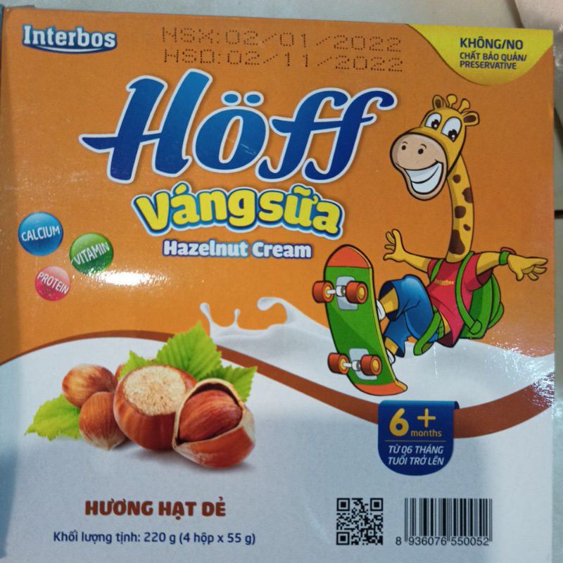 VÁNG SỮA HOFF VỊ VANI/ HẠT DẺ 100G, VIỆT NAM SX