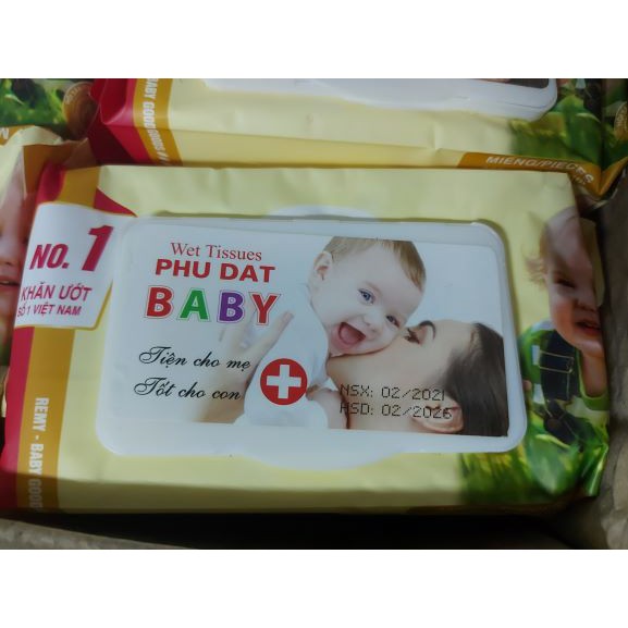 HÀNG CHÍNH HÃNG - 120 tờ KHĂN ƯỚT BABY PHÚ ĐẠT