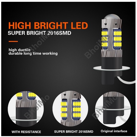 Đèn Chống Sương Mù ô tô Xe Hơi Siêu sáng Pha bóng gầm x2016 DC12v LED H7 H8 H11 Dành Cho 42SMD