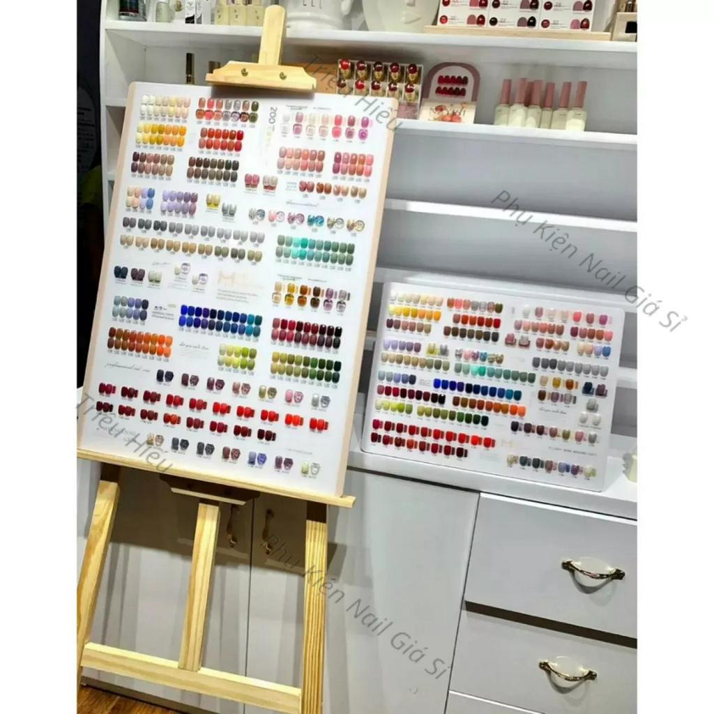 Set sơn 200 màu đủ màu gel thạch nhũ tone Hàn Quốc tặng kèm 2 bảng màu to kèm khung gỗ trưng bày