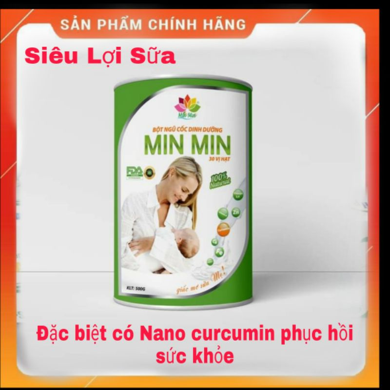 CHÍNH HÃNG 0,5KG_NGŨ CỐC LỢI SỮA CAO CẤP MIN MIN 30 VỊ HẠT