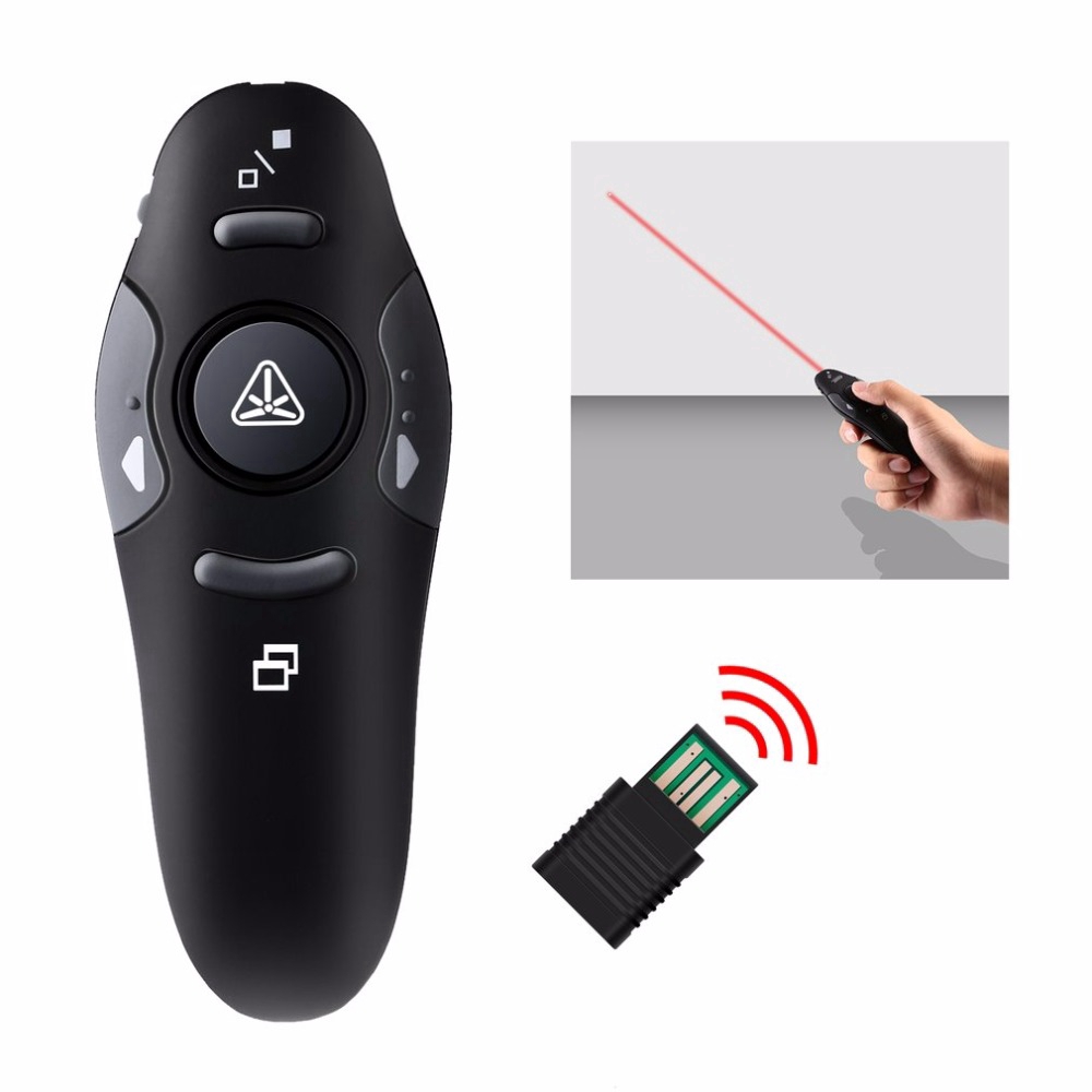 Bút trình chiếu laser màu đỏ điều khiển từ xa không dây 2.4G RF USB
