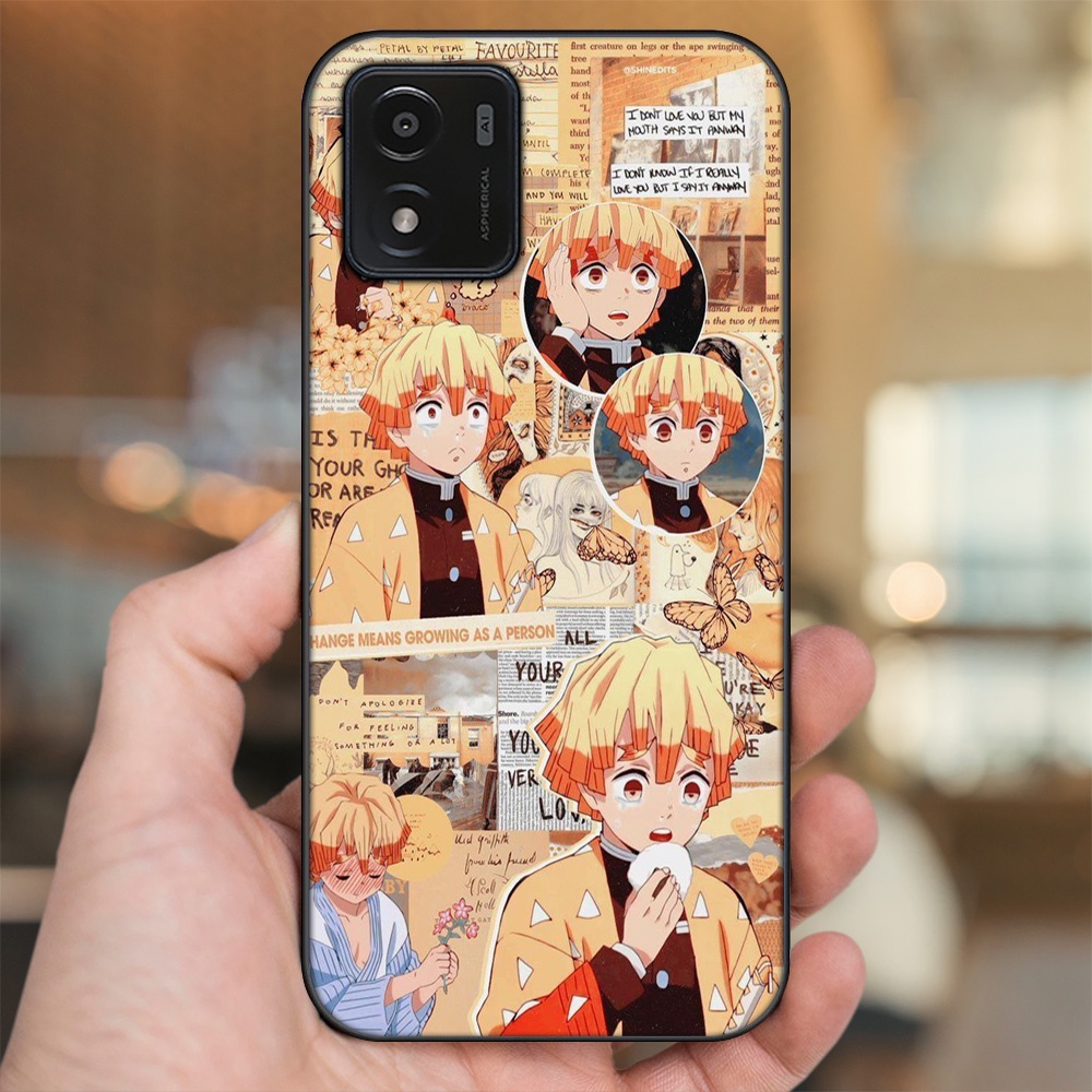 Ốp lưng Vivo Y01 viền đen in hình Zenitsu Kimetsu no Yaiba