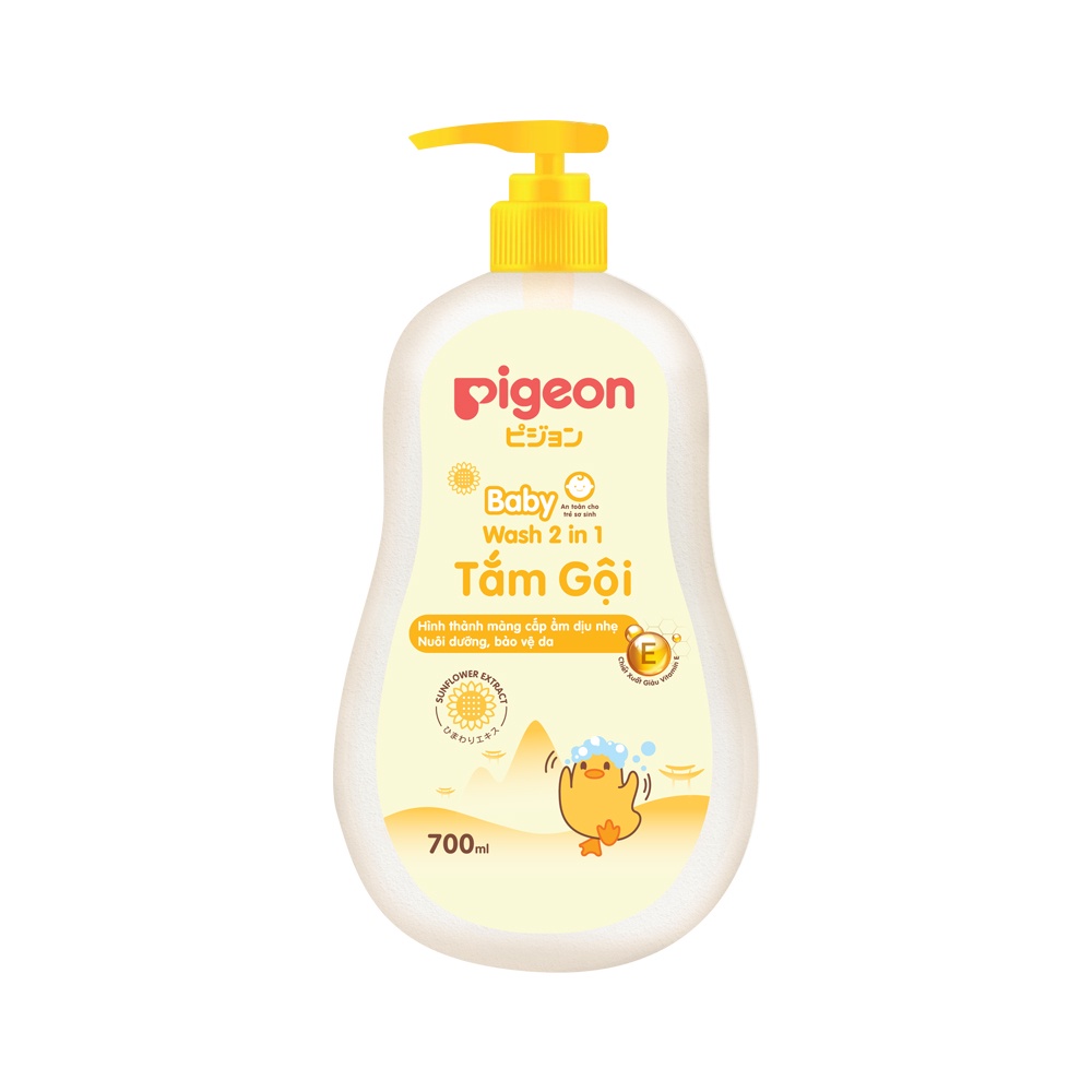 Sữa tắm gội Pigeon 2 trong 1 700ml, tặng chai 200ml