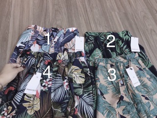 Quần Culottes lửng họa tiết