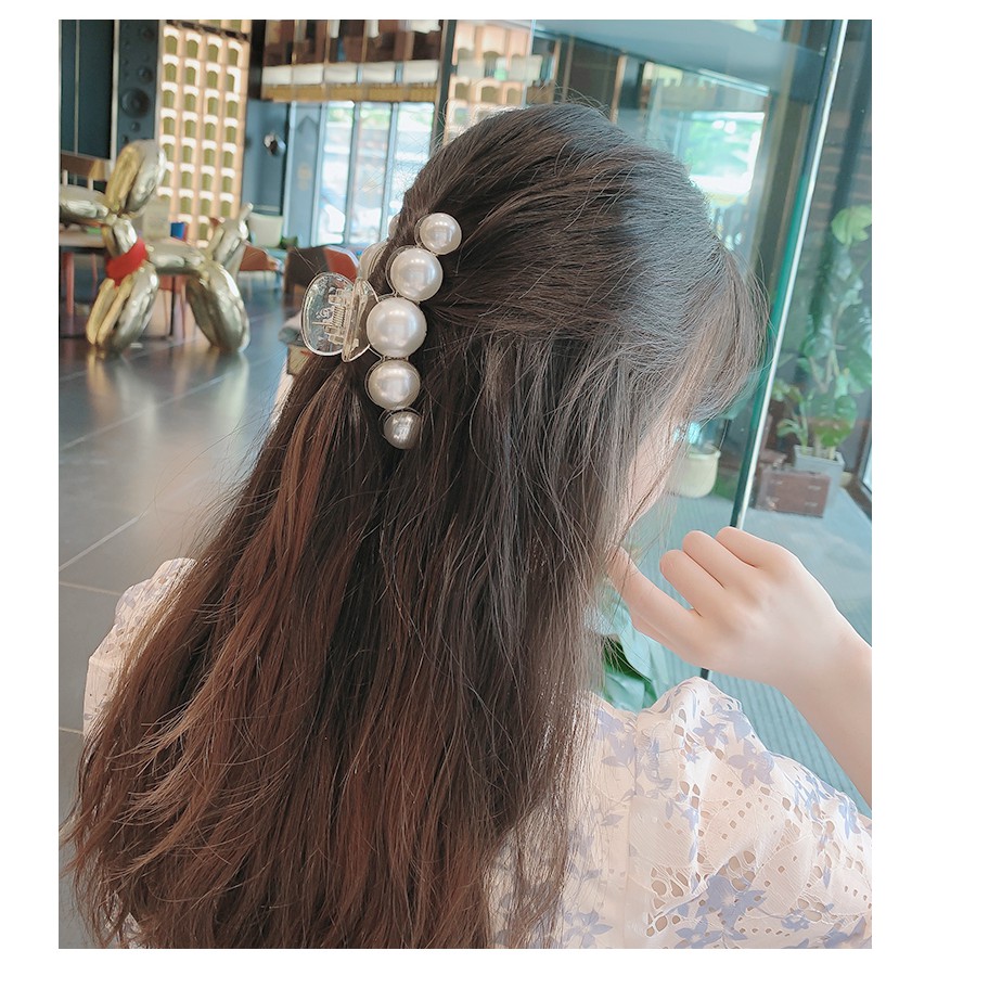 Kẹp tóc đính ngọc trai giả phong cách thời trang Hàn Quốc thanh lịch cho nữ