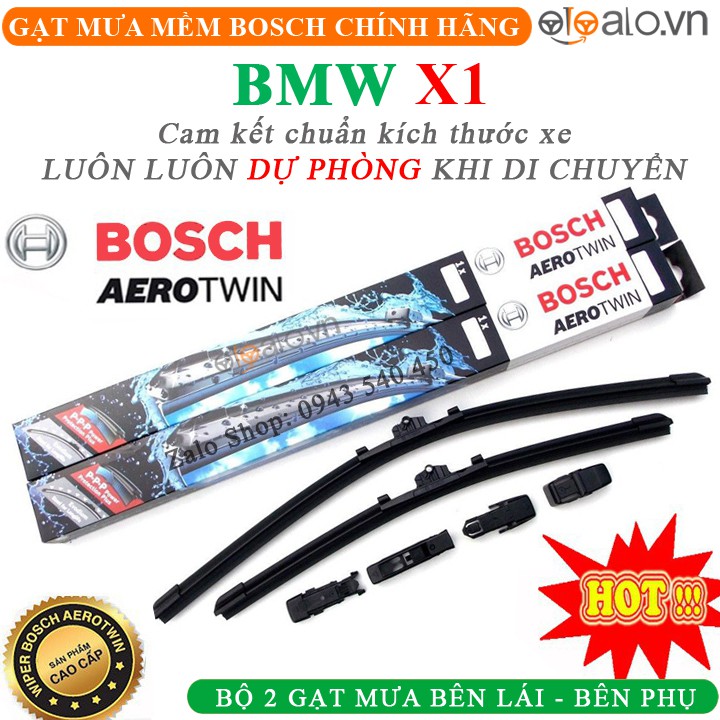 Gạt mưa Bosch xe BMW X1 Chính hãng, Loại thân mềm, Không xương - OTOALO