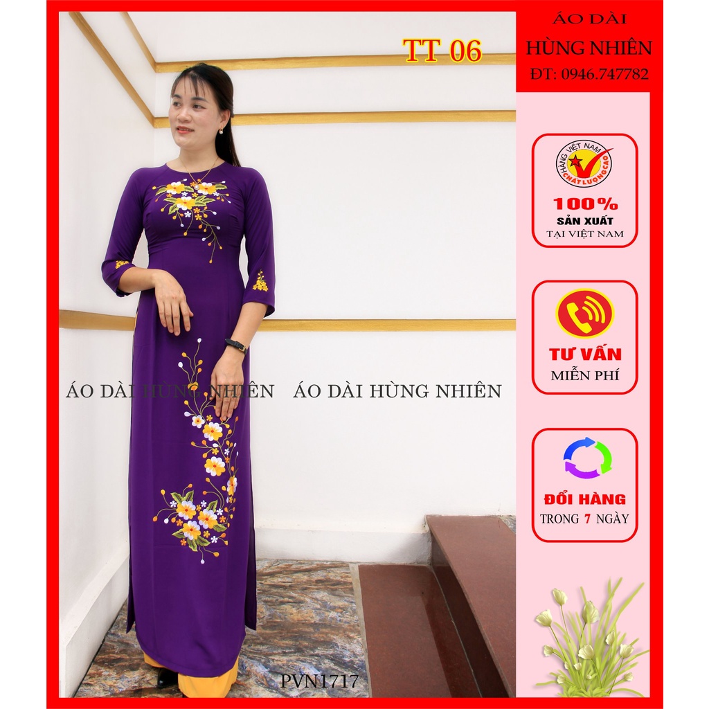 TT06- ÁO DÀI TRUNG NIÊN TẰM THÊU TINH TẾ