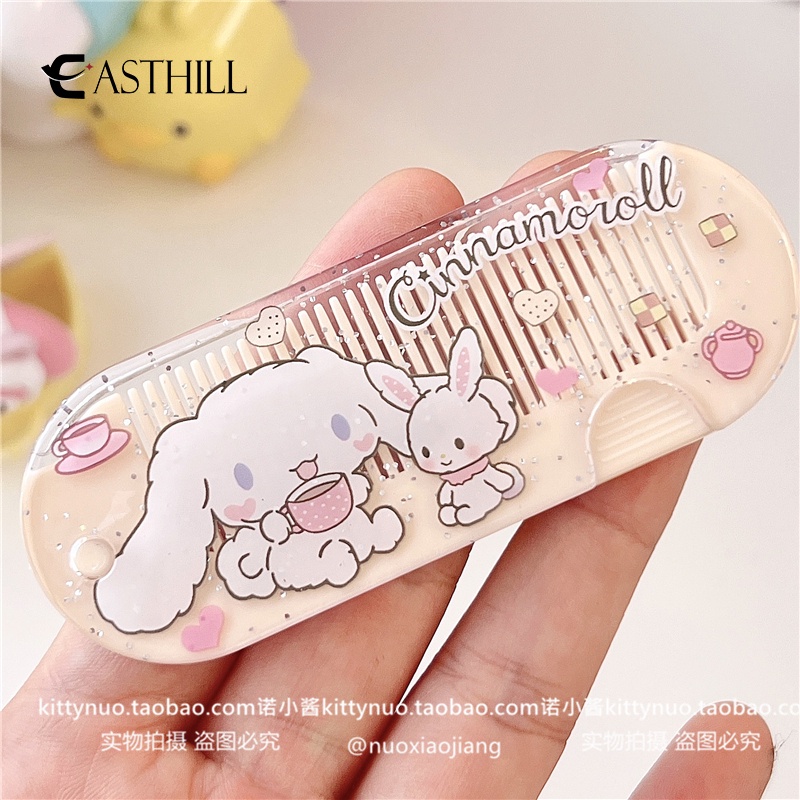 SANRIO Lược Gấp Gọn Họa Tiết Hoạt Hình Hello Kitty Cinnamoroll Mymelody Kuromi Đáng Yêu