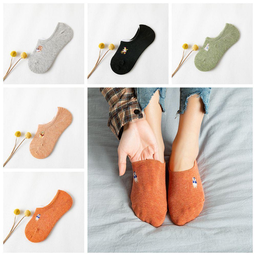 Vớ Cổ Thấp Thoáng Khí In Họa Tiết Thú Hoạt Hình Dễ Thương Cho Nữ