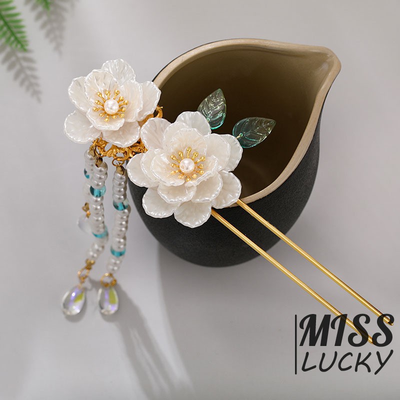 Trâm Cài Tóc Hình Hoa Đính Ngọc Trai Thanh Lịch Cho Nữ