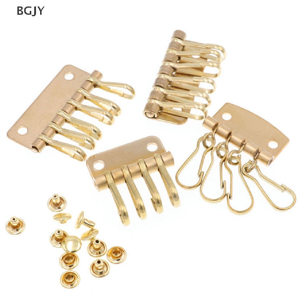 BGJY Brass Metal Key Row Rivet Hook Organizer Holder Leather Craft Key Case Hardware NEW