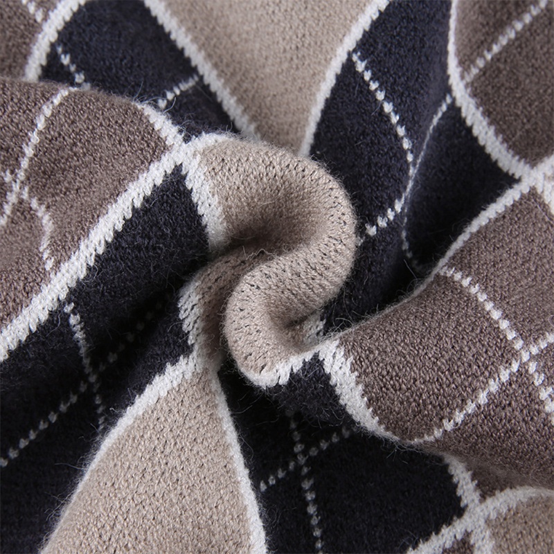 Áo Sweater Dệt Kim Cổ Chữ V Tay Dài Họa Tiết Kẻ Sọc Màu Sắc Tương Phản Phong Cách Preppy Cổ Điển Thời Trang Cho Nữ