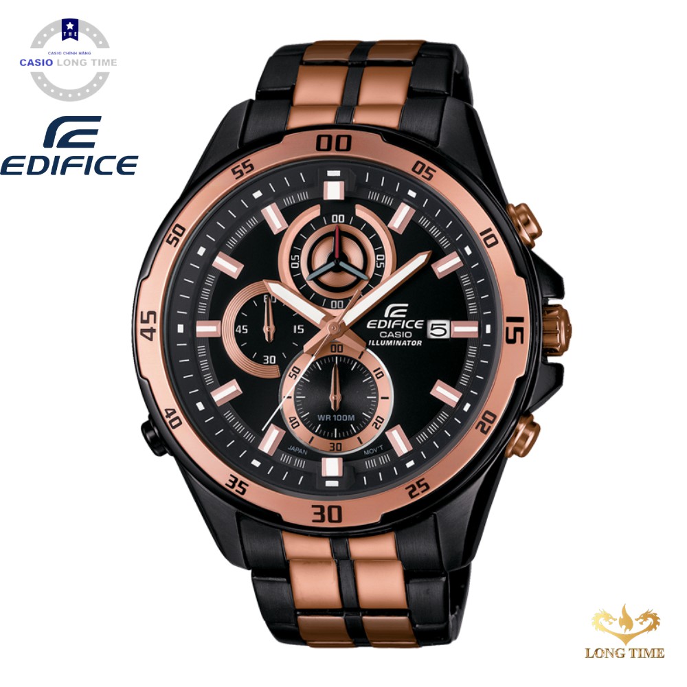 Đồng Hồ Nam Casio Edifice EFR-547BKG-1AVUDF chống nước độ sâu 100m - Điểm Vàng Hồng