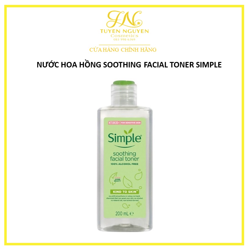 NƯỚC HOA HỒNG SOOTHING FACIAL TONER SIMPLE CÂN BẰNG ẨM CHO DA 200ML