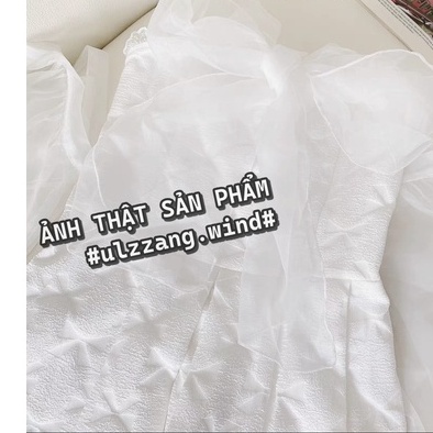 Đầm công chúa trắng tinh khôi nơ ngực tay rời ulzzang - u.w