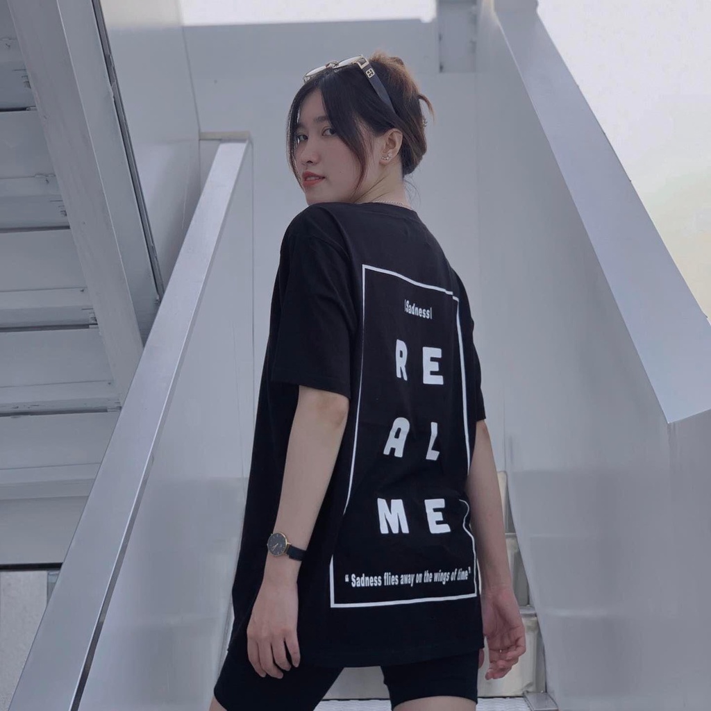 Áo Thun Nam Nữ Unisex Form Rộng Tay Lỡ REAL ME  Oversize  100% Cotton