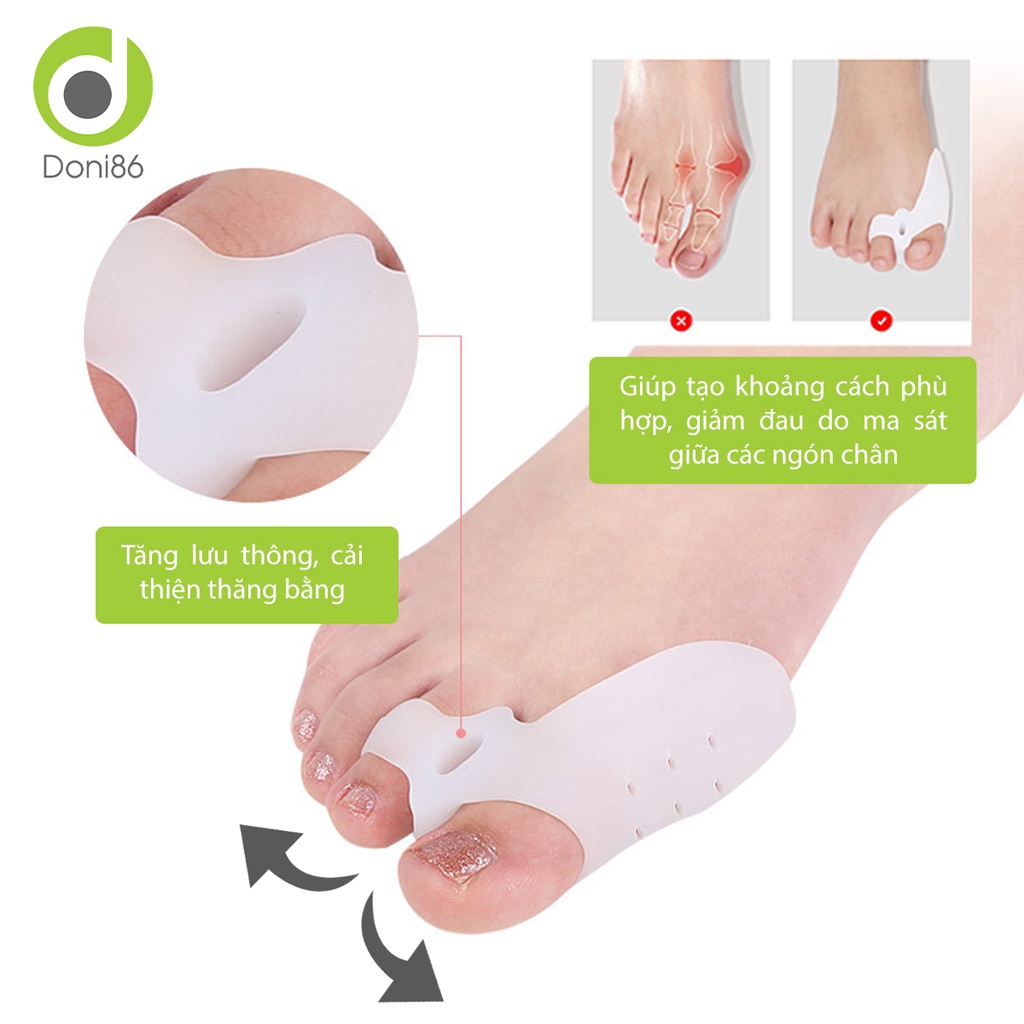 Bộ 2 miếng bảo vệ đinh hình ngón chân cái, tách ngón chân chất liệu Silicone - Doni - DOPK271