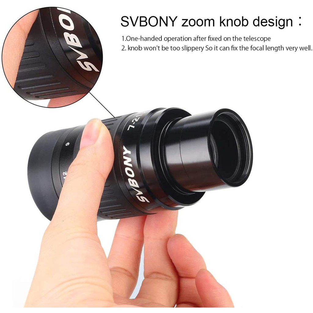 Kính Viễn Vọng SVBONY SV135 Zoom Eyepiece 7-21 mm Chiều Dài 1.25 Inch Cho Kính Thiên Văn