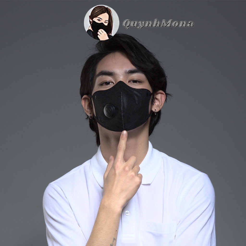 Khẩu Trang Có Van N99 Mona Mask Quynhmona Kháng Khuẩn 6 Lớp Nano Thời Trang Cao Cấp Dễ Thở Tái Sử Dụng PM 2.5