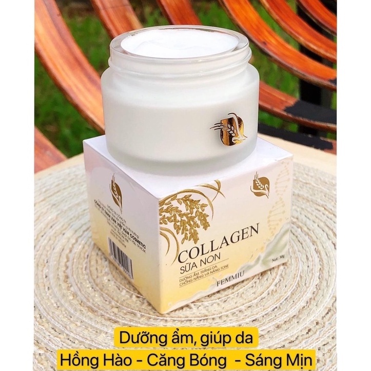 [Chính hãng] Kem Collagen Sữa Non Femmiu Chính Hãng Dưỡng Trắng Dưỡng Ẩm Chống Nắng 30g