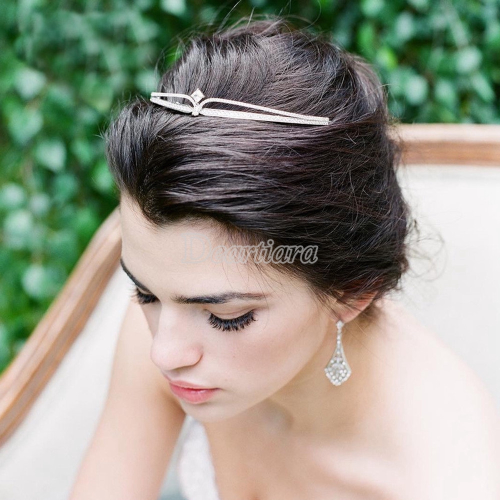 Vương miện cài tóc đính đá phong cách sang trọng cho cô dâu