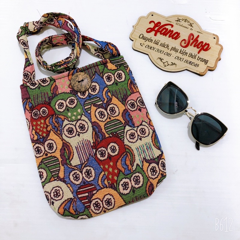 Túi đeo chéo thổ cẩm cúc dừa trung