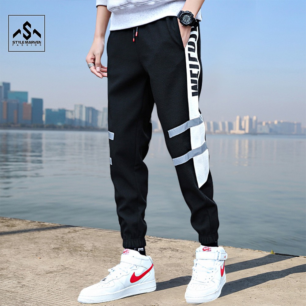 Quần jogger thể thao nam nữ phối sọc STYLE MARVEN trẻ trung bo gấu năng động - JOGGER NAM 9000069V1