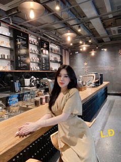 Váy lụa xoè tuyết nhung , gigi