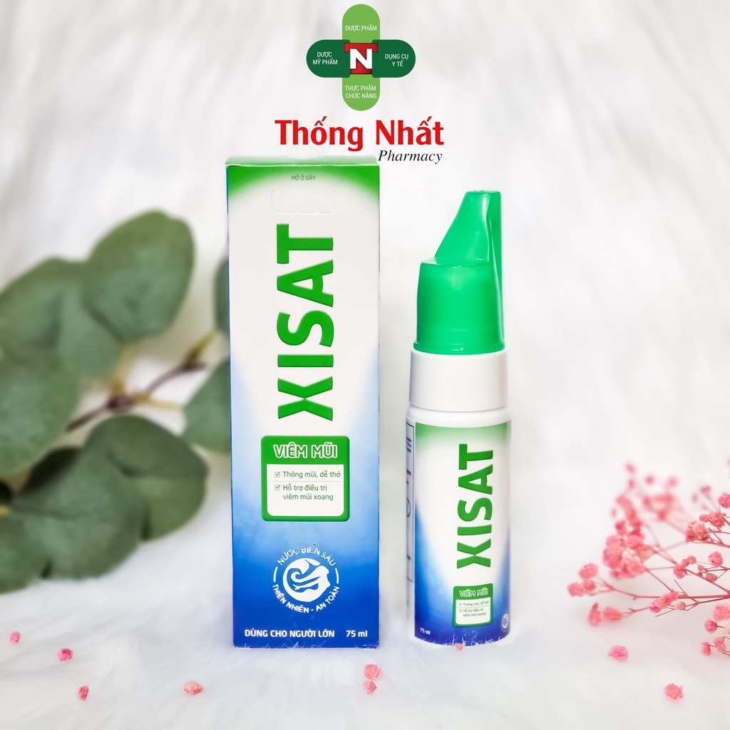 Dung dịch xịt mũi hỗ trợ làm sạch, thông mũi cho người lớn xanh lá, xanh dương XISAT 75ml