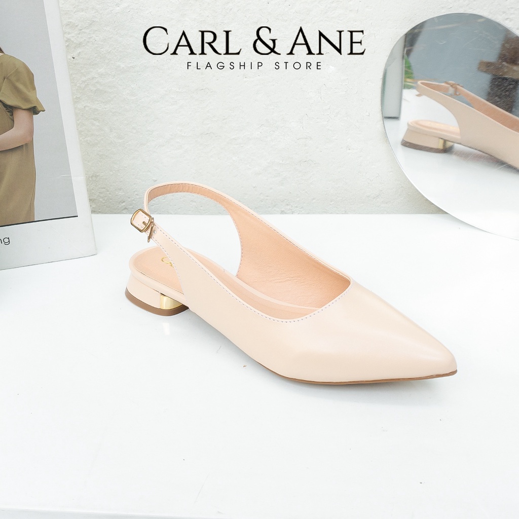 Carl & Ane - Giày cao gót 2022 mũi nhọn thời trang công sở cao 2.5cm màu trắng - CL025