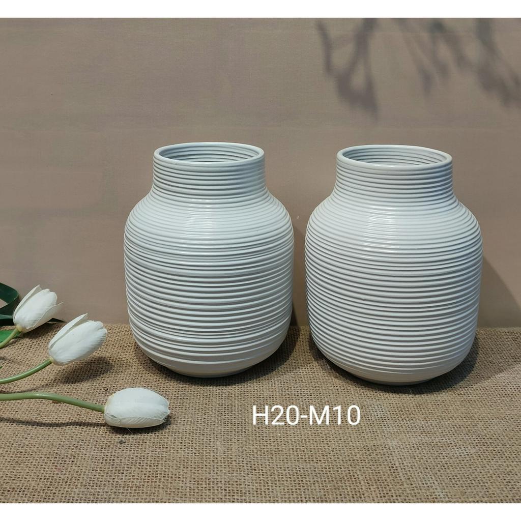 Bình Hoa Gốm Sứ Bát Tràng Men Nâu Mộc Dáng Bóng Đèn Cao 20cm Phù Hợp Mọi Phong Cách Nội Thất