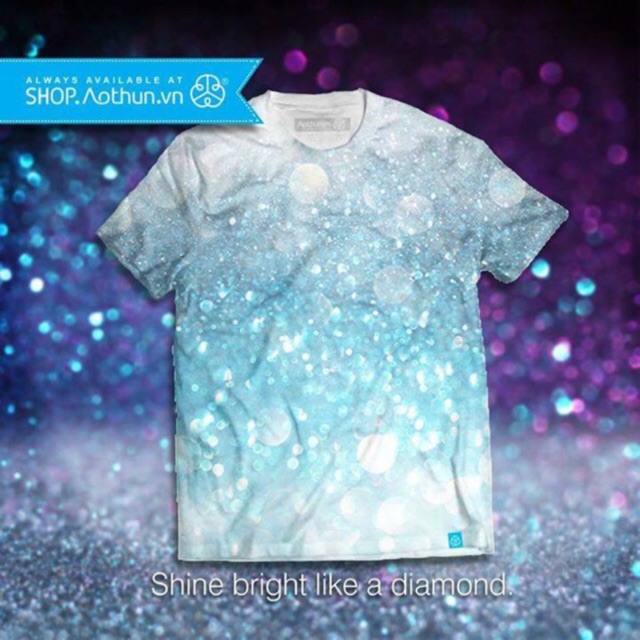Áo SHINE BRIGHT LIKE A DIAMOND (trắng xanh)