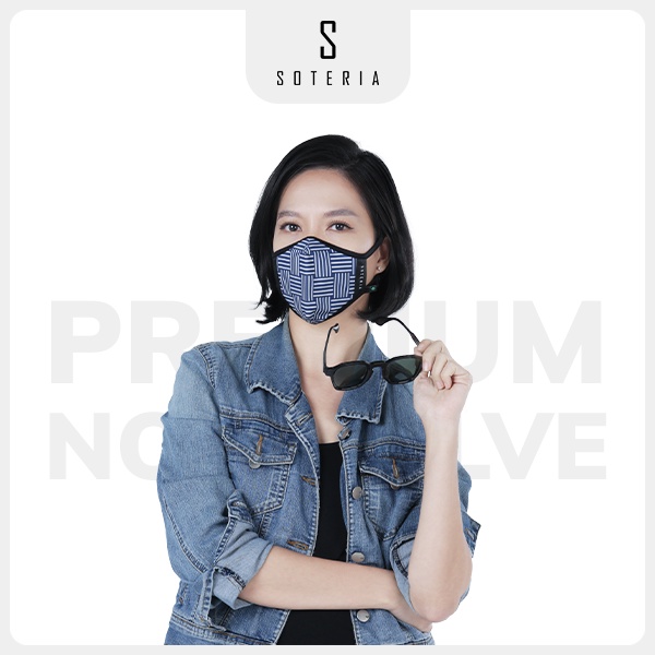 Khẩu trang thời trang Soteria Blueline ST012 - N95 lọc 99% bụi mịn 0.1 micro - Size S,M,L